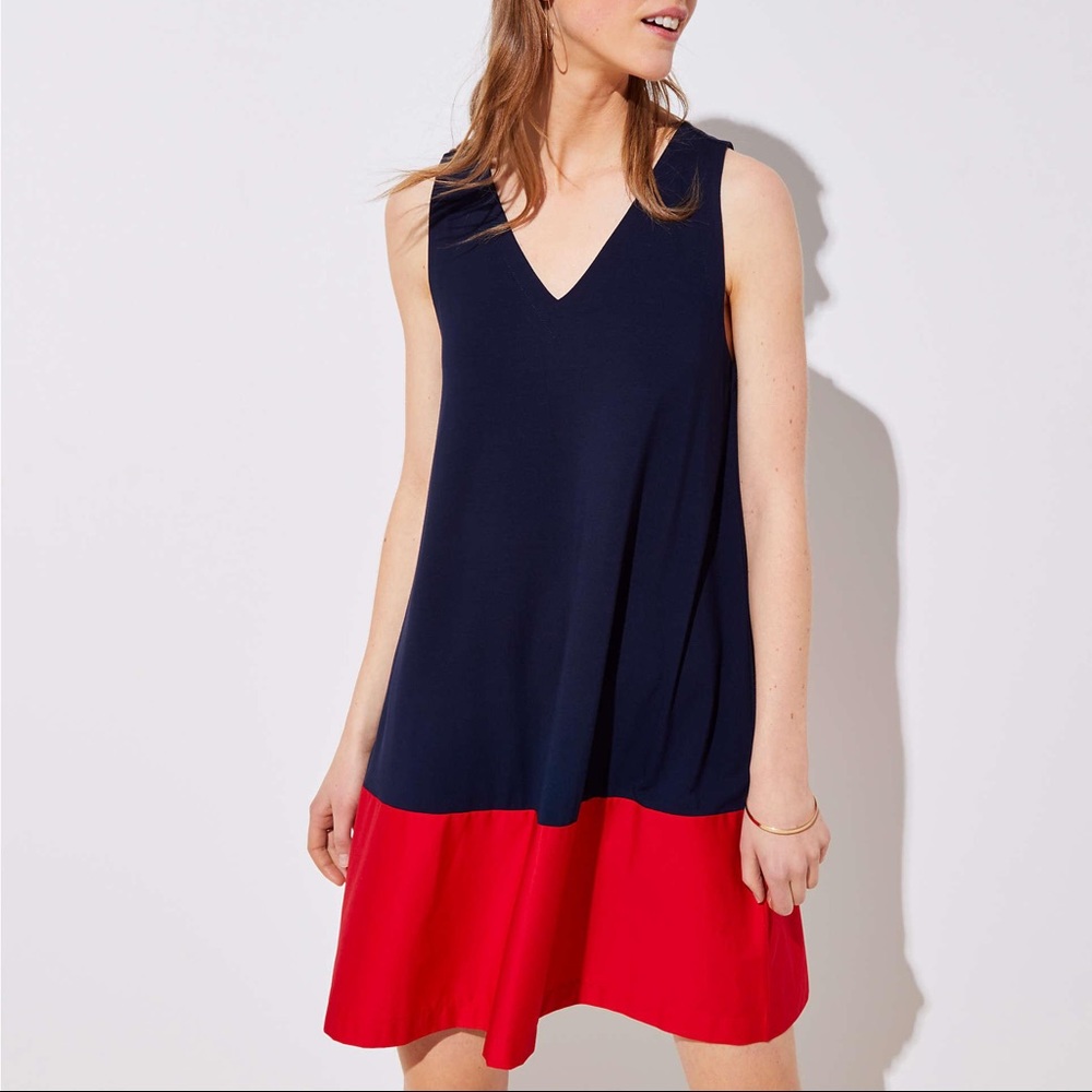 HOST PICK🌟 LOFT Navy & Hot Pink Swing Dress NWt
